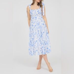 August Sky Floral Midi Dress, size Medium